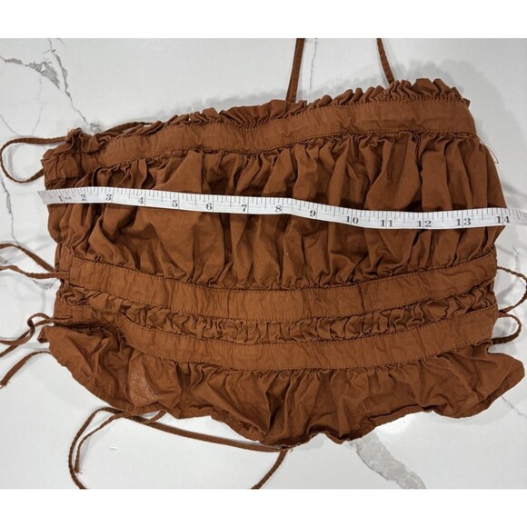 Free People Crop Top Womens Size Small Gabby Tube Top Brown Boho Tank - Picture 6 of 6